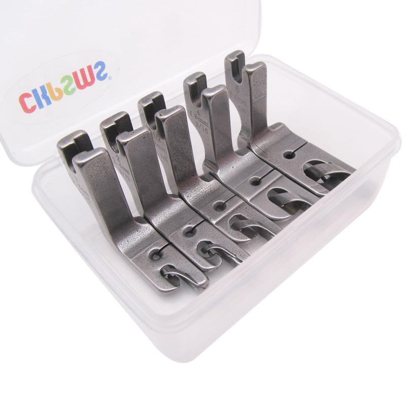 CKPSMS Brand - 5Size Rolled(Scroll) Hemmer Foot #160344+120938+120803+120805+120806 Compatible with/Replacement for Juki Brand DDL-5550 DDL-8700 TL-18QVP TL-2010Q Brother Brand DB2-B745 DB2-B755 - Image 4